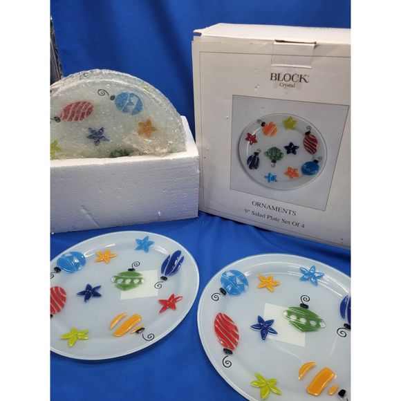 Block Crystal Ornaments Salad Plates - Picture 5 of 5